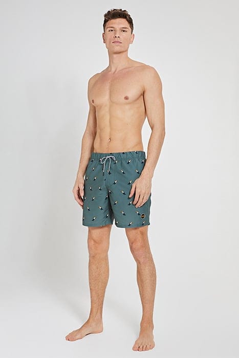MEN SWIM SHORT TUCAN MICRO PEACH CILANTRO GREEN 3
