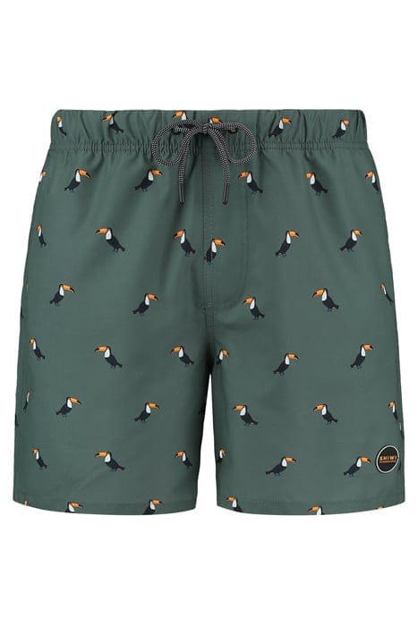 MEN SWIM SHORT TUCAN MICRO PEACH CILANTRO GREEN 1