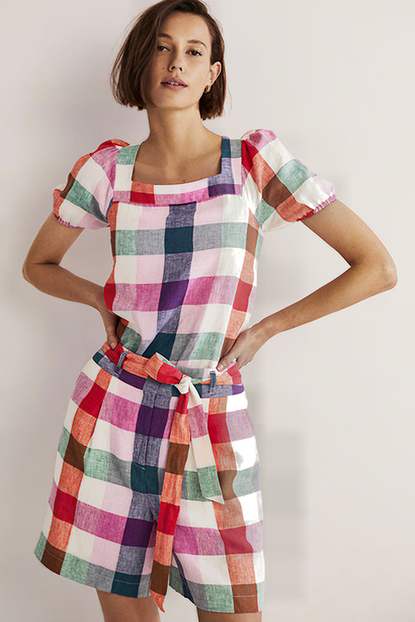 SQUARE NECK LINEN TOP IVO 1