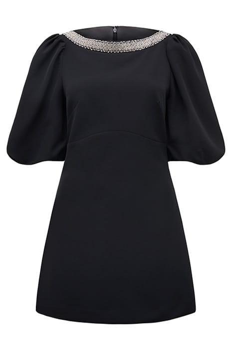 MAISIE EMBELLISHED NECK MINI DRESS BLACK 6