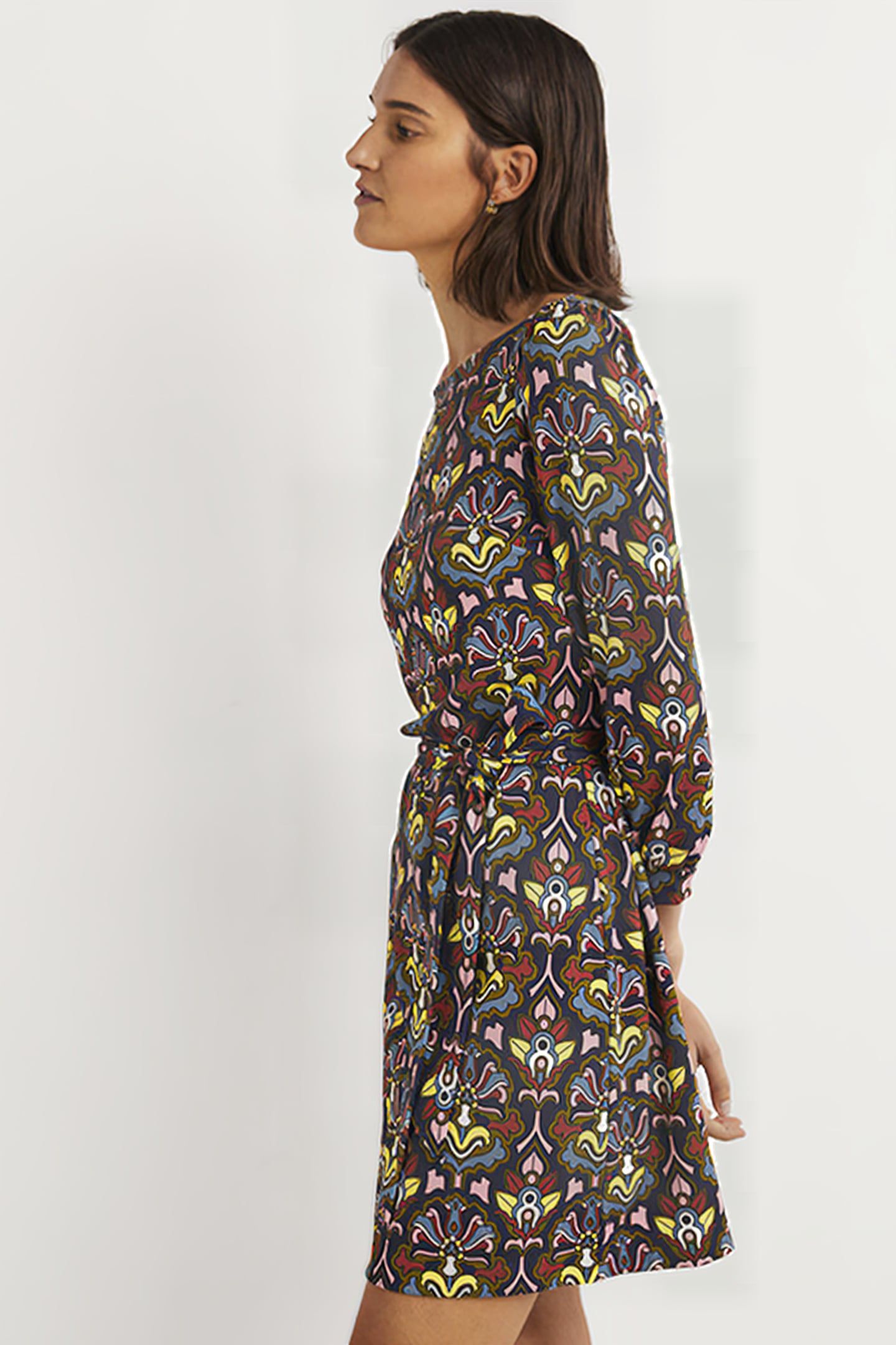 TIE DETAIL JERSEY SHIFT DRESS NSP 3