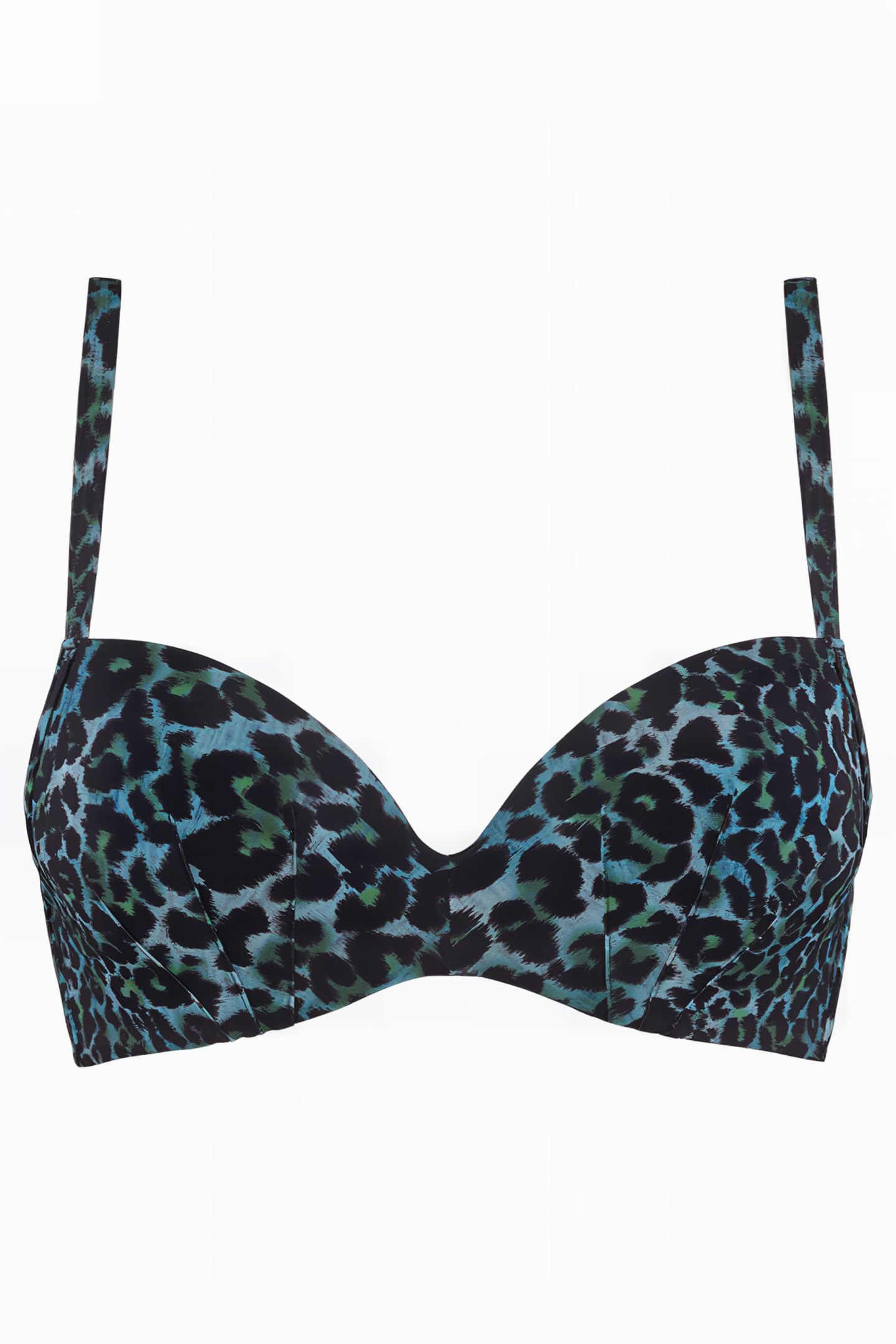 PANTHERA BLACK AND GREEN PUSH UP BIKINI TOP 3
