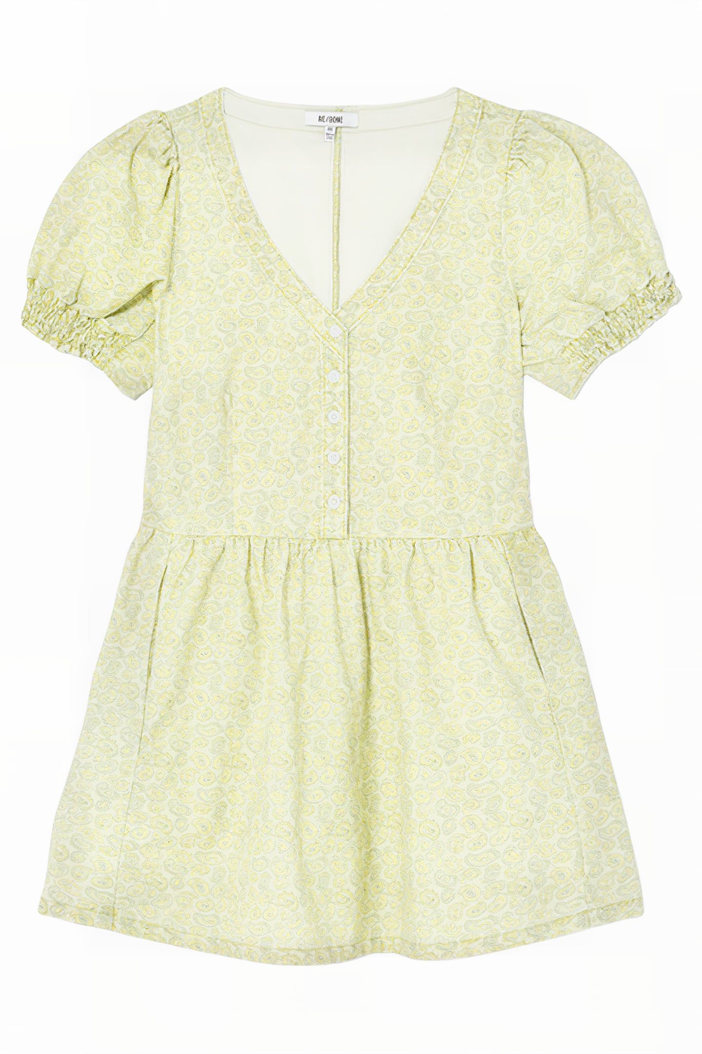 70S VNECK BABYDOLL DRESS CITRUS PAISLEY 1
