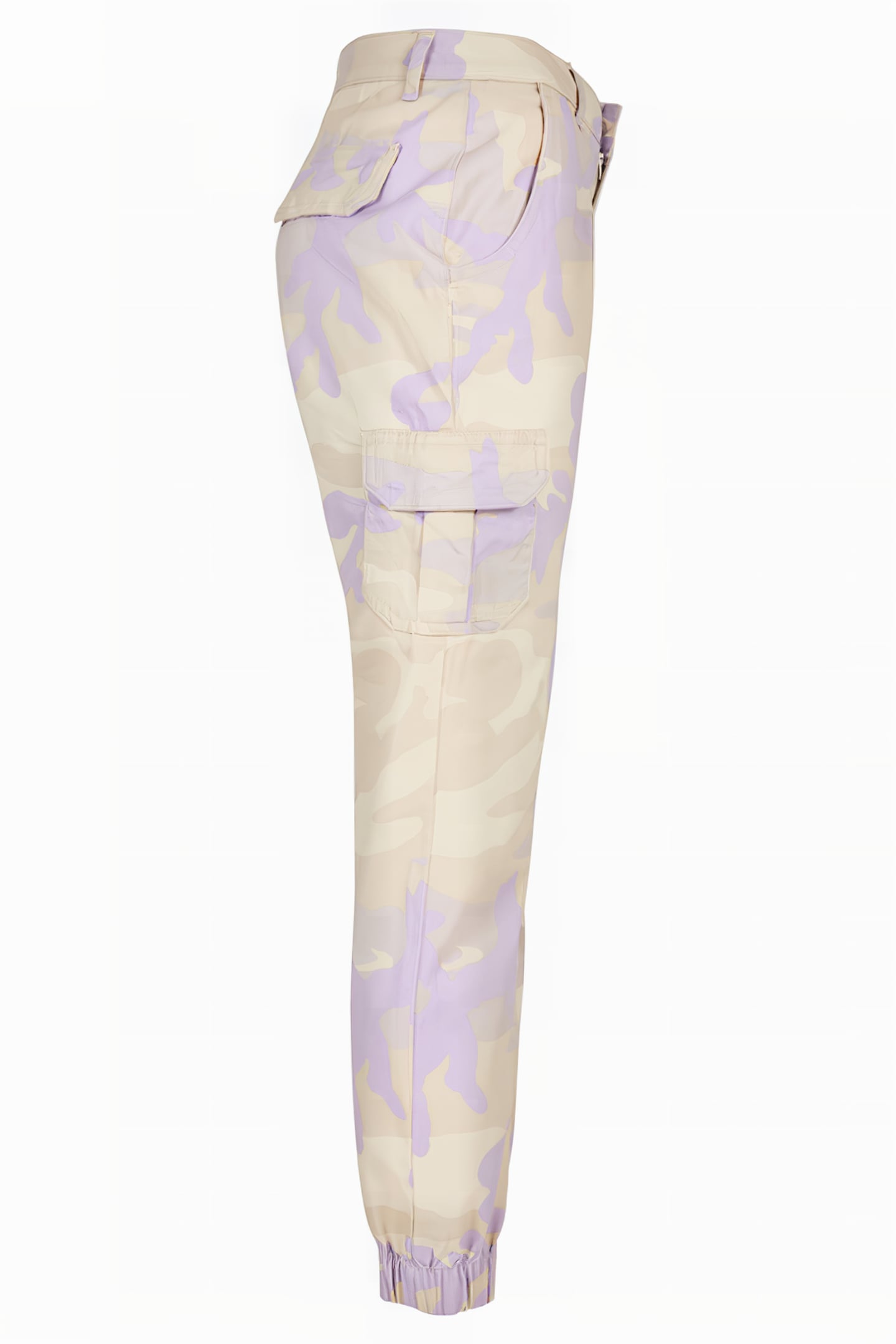 LADIES HIGH WAIST CAMO CARGO PANTS LILACCAMO 7