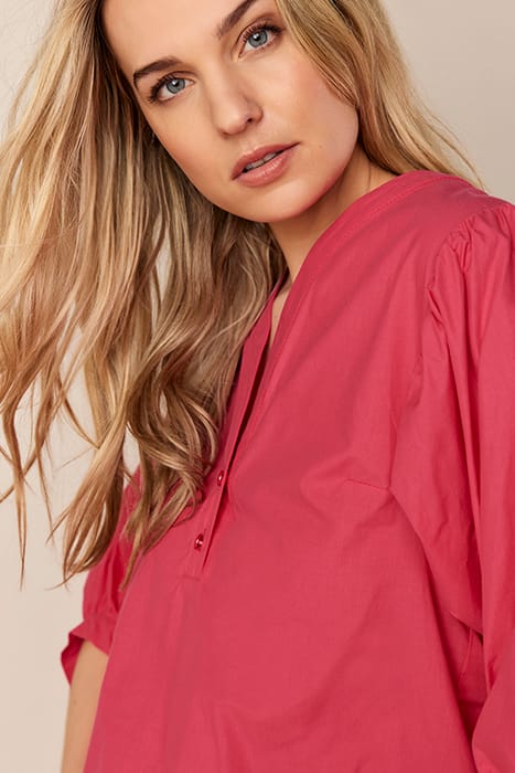 TOP PUFFY SLEEVES COTTON RASPBERRY PINK 4