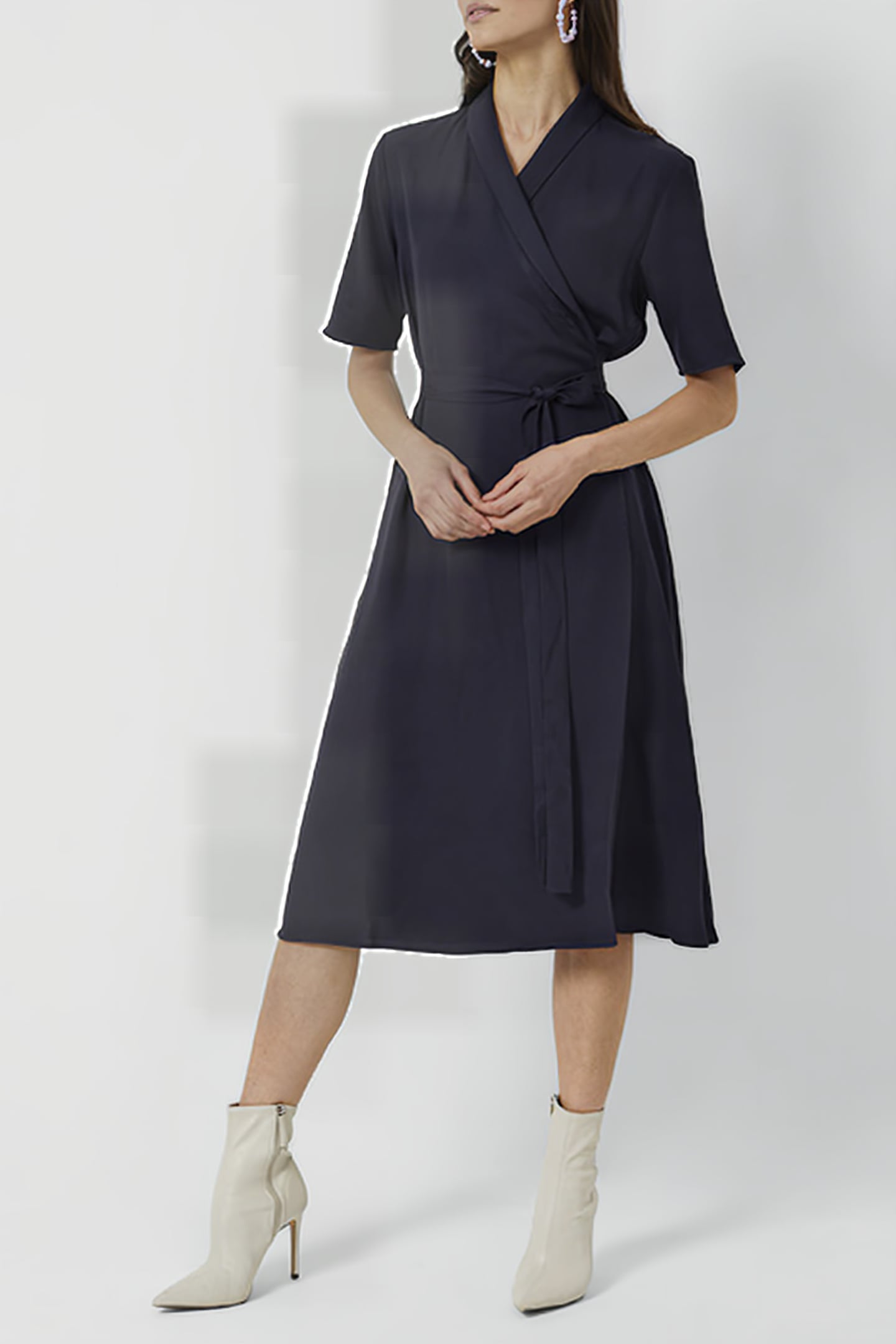 ALEENA SINNI LYOCELL WRAP DRS UTILITY BLUE 2