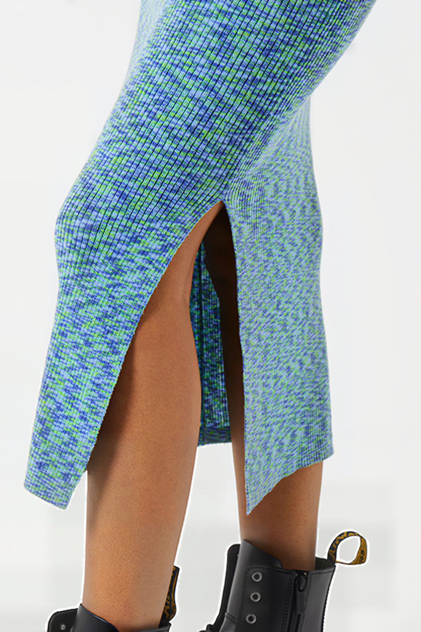 JANNA SPACE DYE MIDI DRESS GREEN FLASH MULTI 5