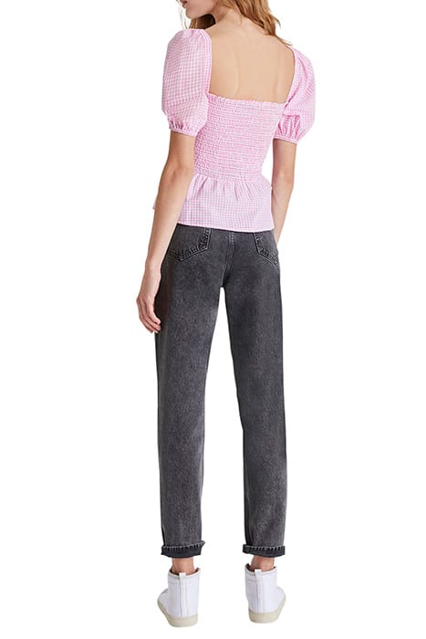 ARTINA GINGHAM SMOCKED TOP BEGONIA PINK 3