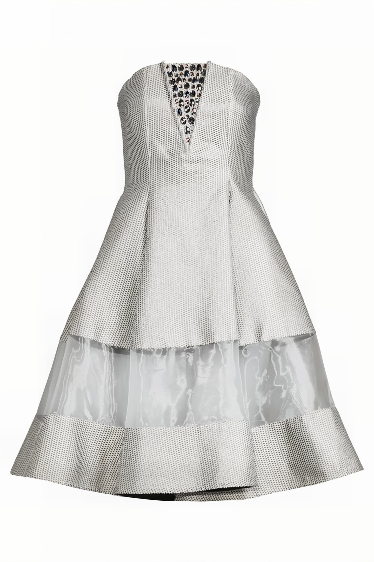 WOMEN‘S MIDI CORSET DRESS WITH SWAROVSKI CRYSTALS SILVER GRA 3