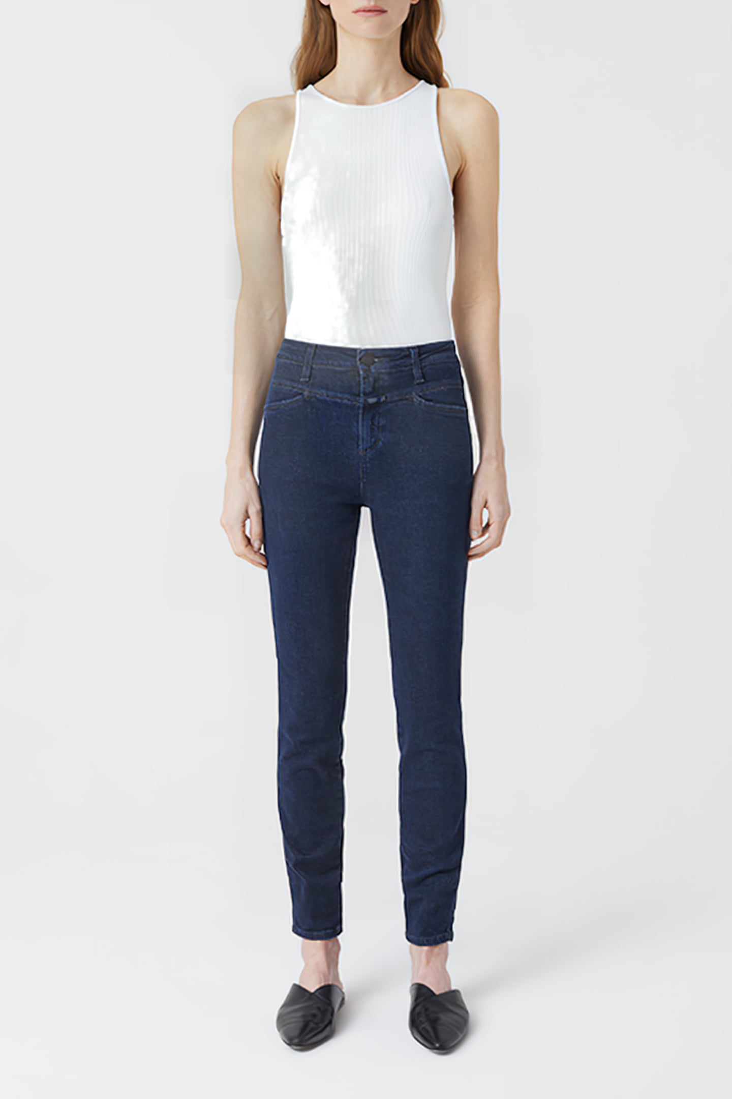 WOMEN SKINNY PUSHER JEANS DARK BLUE 4