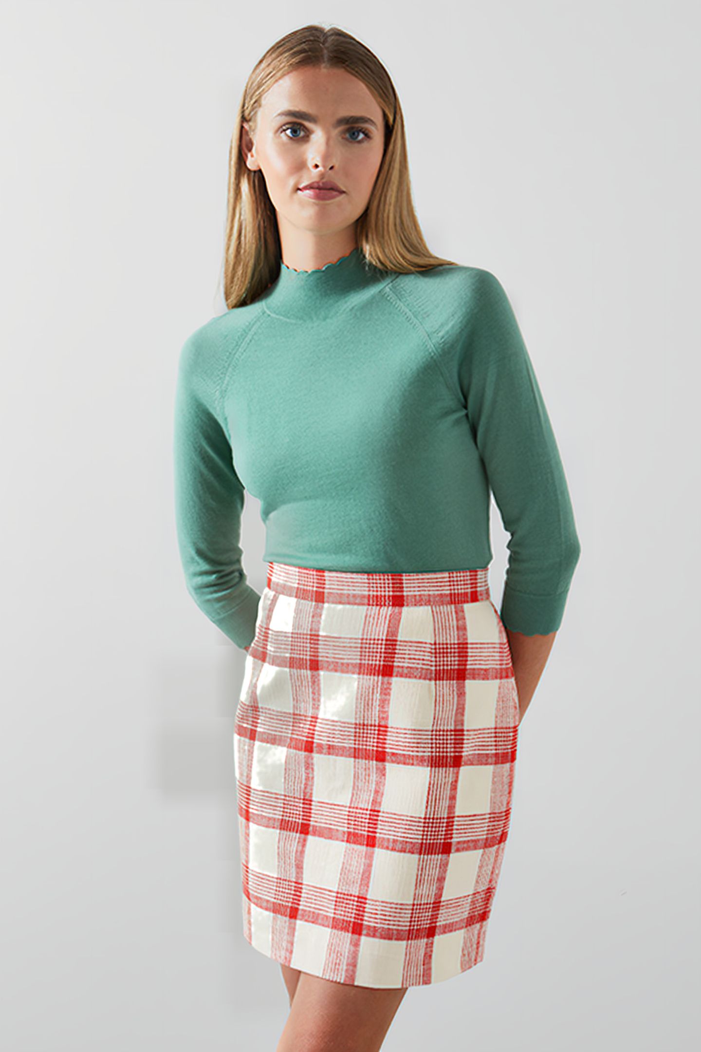 LOTTA MINI SKIRT RED CHECK 1