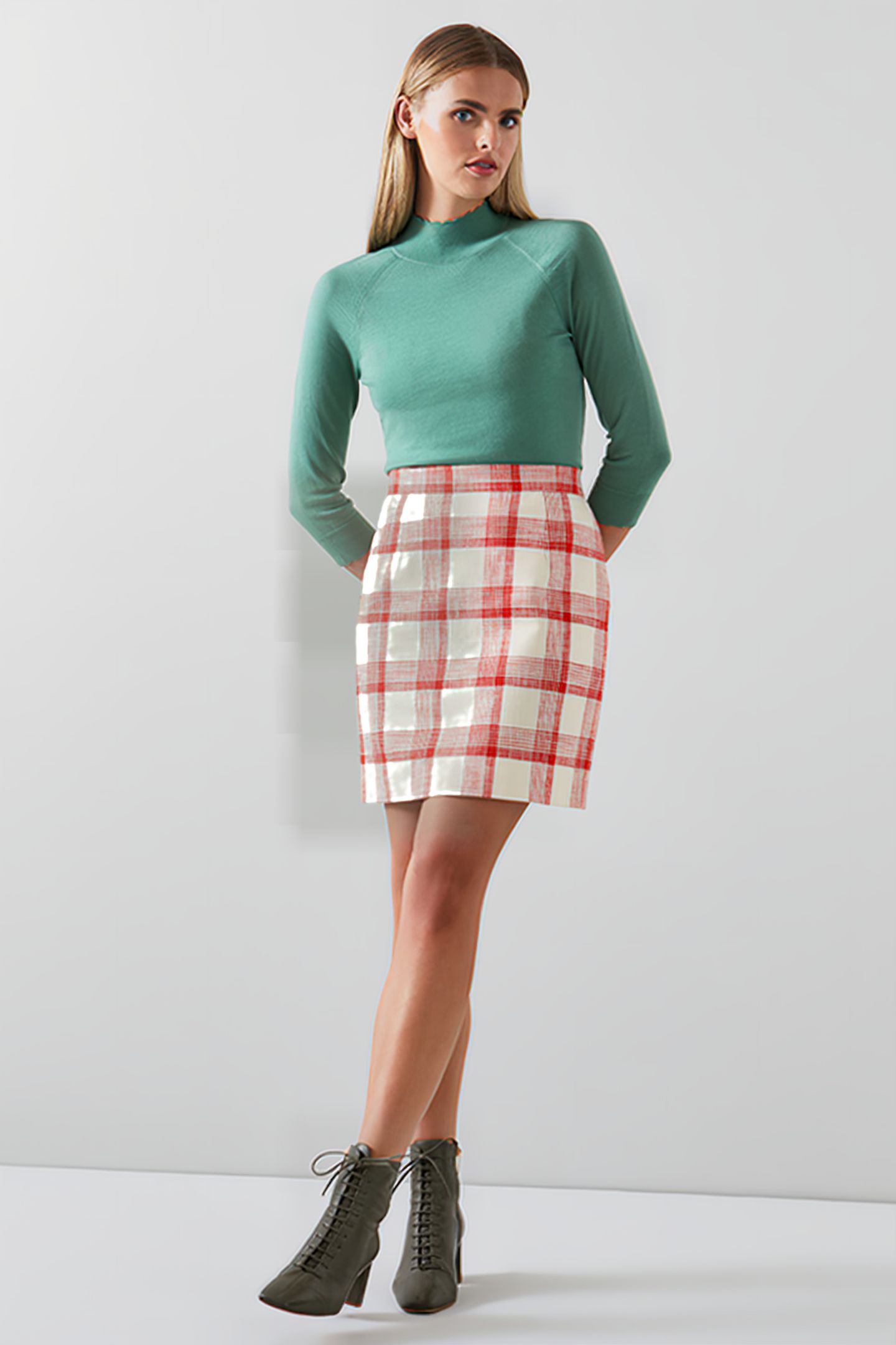 LOTTA MINI SKIRT RED CHECK 4