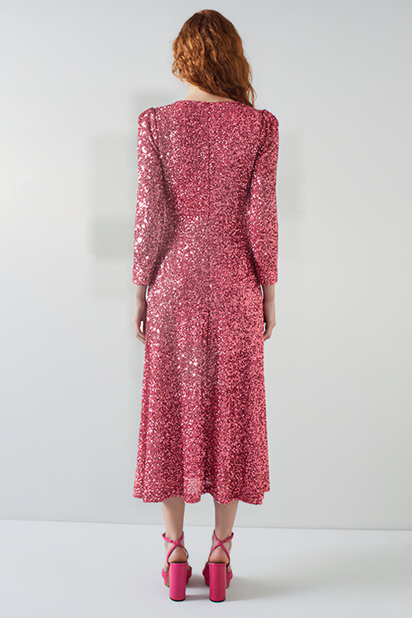GABRIELLE MIDI DRESS PINK 2