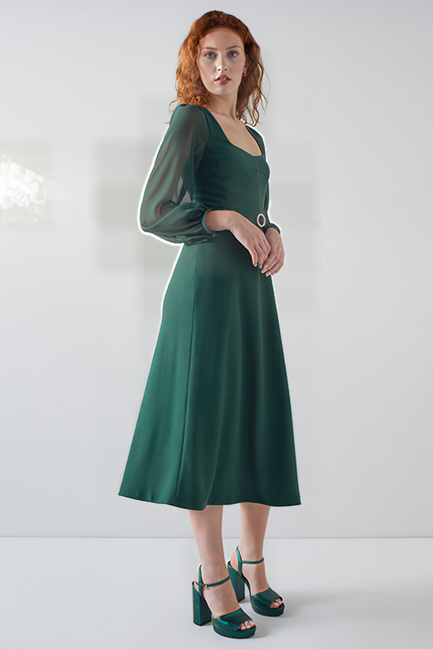 PERDY MIDI DRESS GREEN 4
