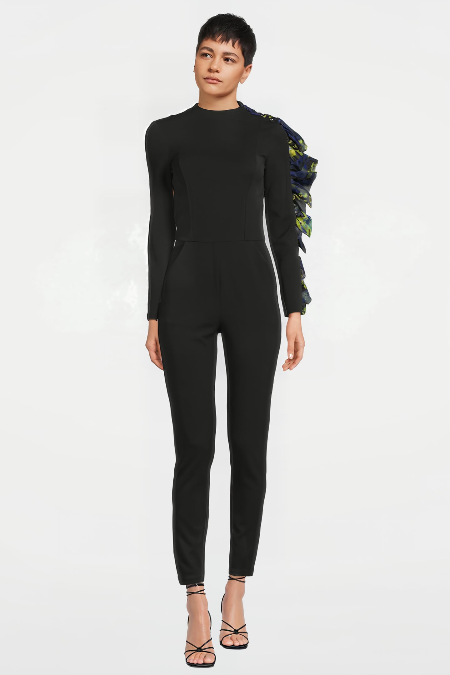 WOMEN‘S SIDE VOLANT OVERALL BLACK 1