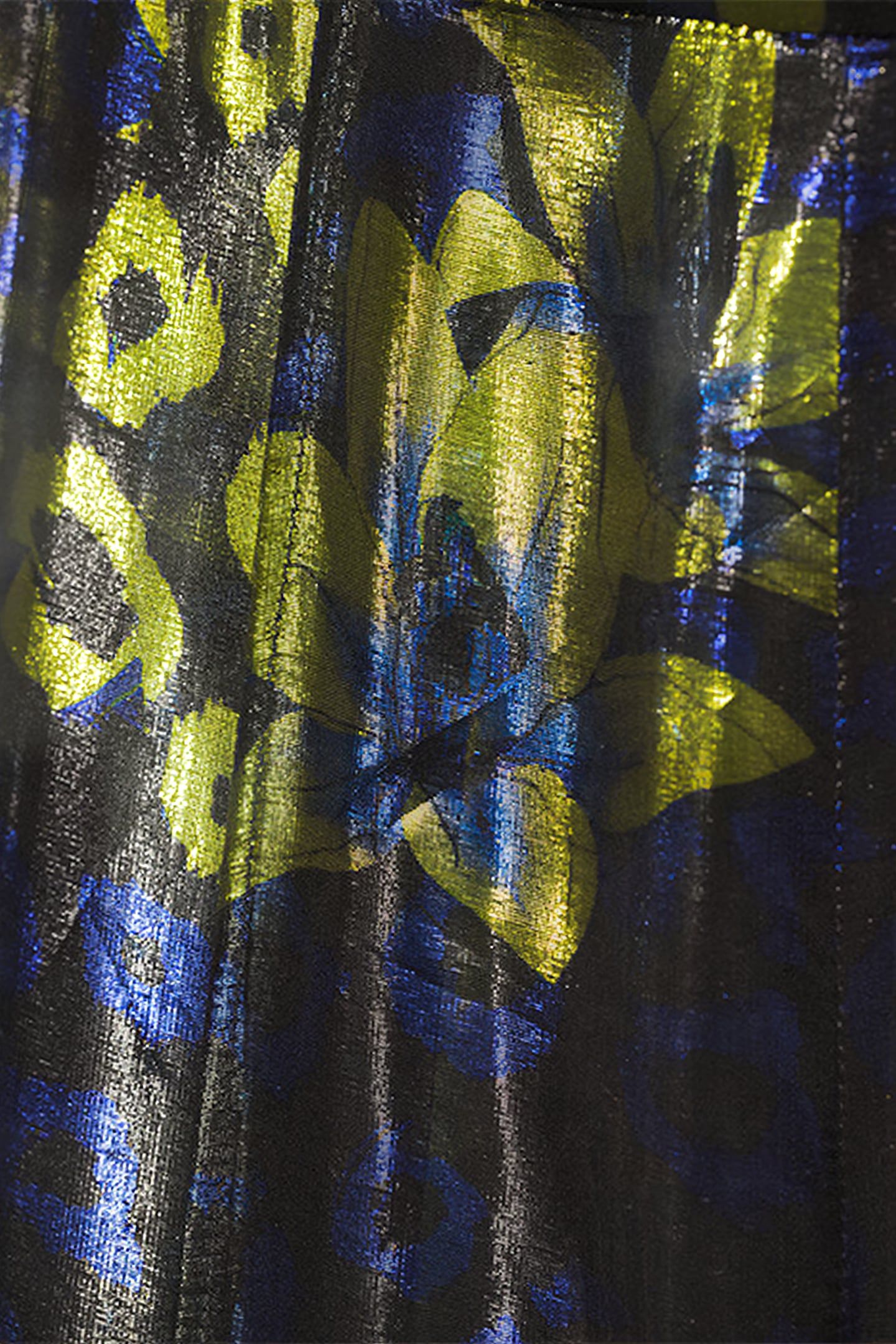 WOMEN‘S FLARED TRANSPARENT TROUSERS BLUE LILLY PRINT 5
