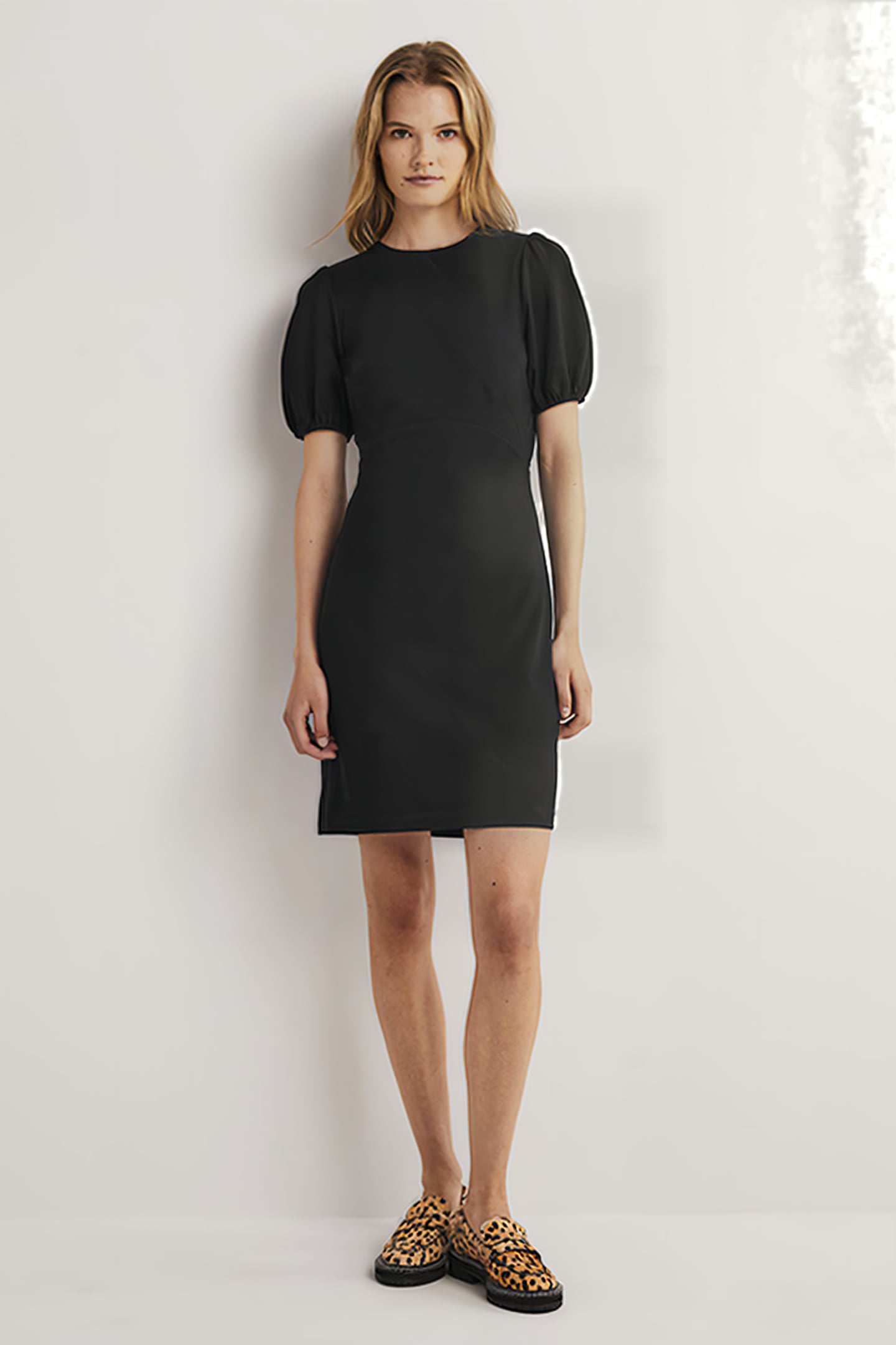 CUT OUT JERSEY MINI DRESS BLK 1