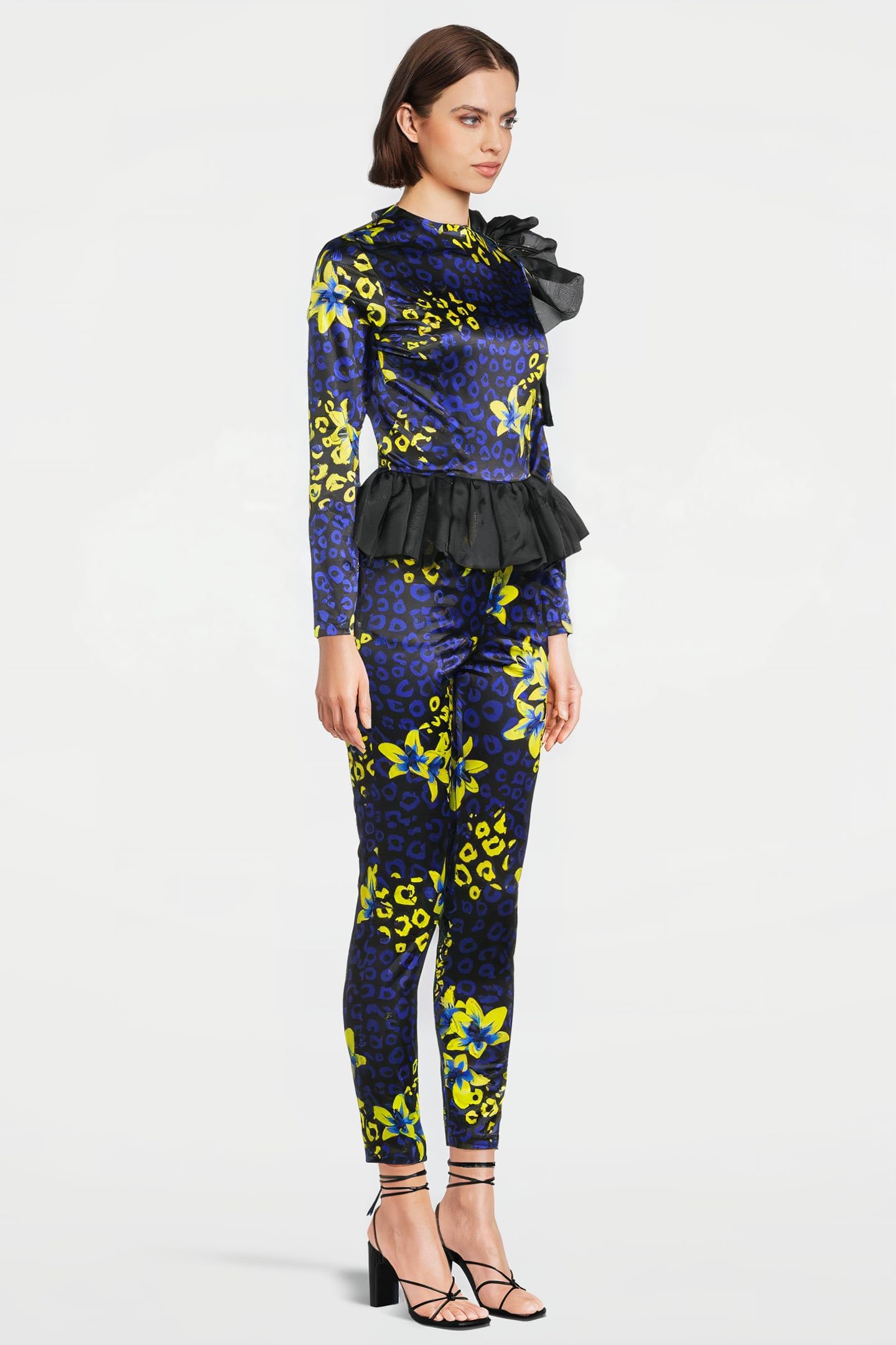 WOMEN‘S SIDE VOLANT OVERALL BLUE LILLY PRINT 4