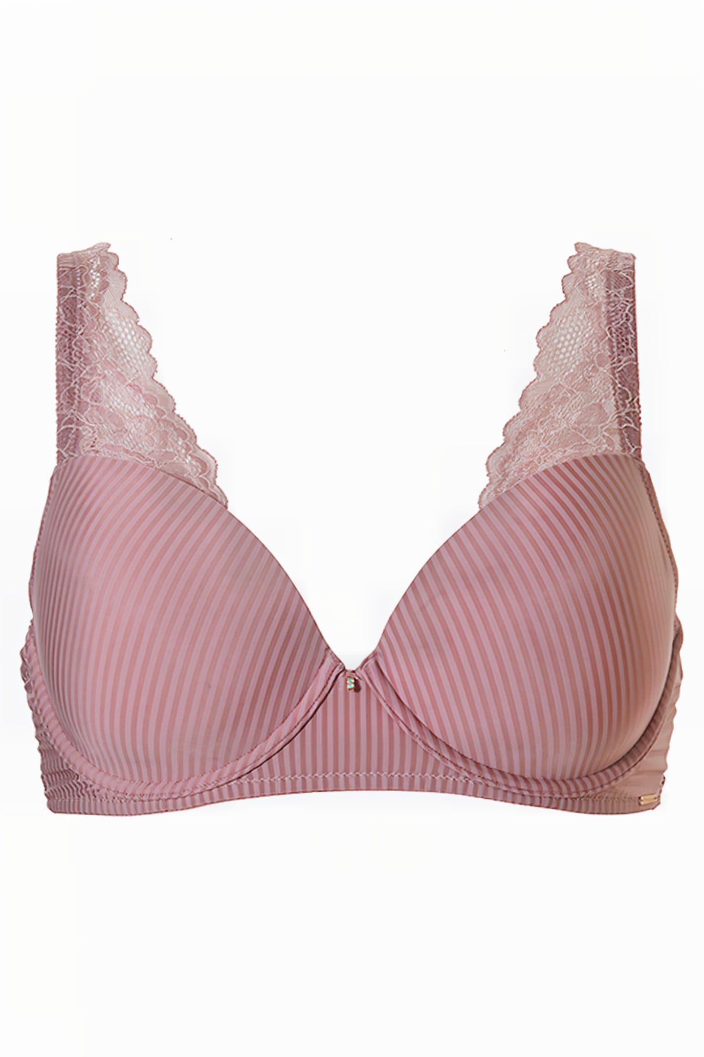 CO BRA TSHIRT DONNA STRIPE LACE ROSE DES BOIS 1