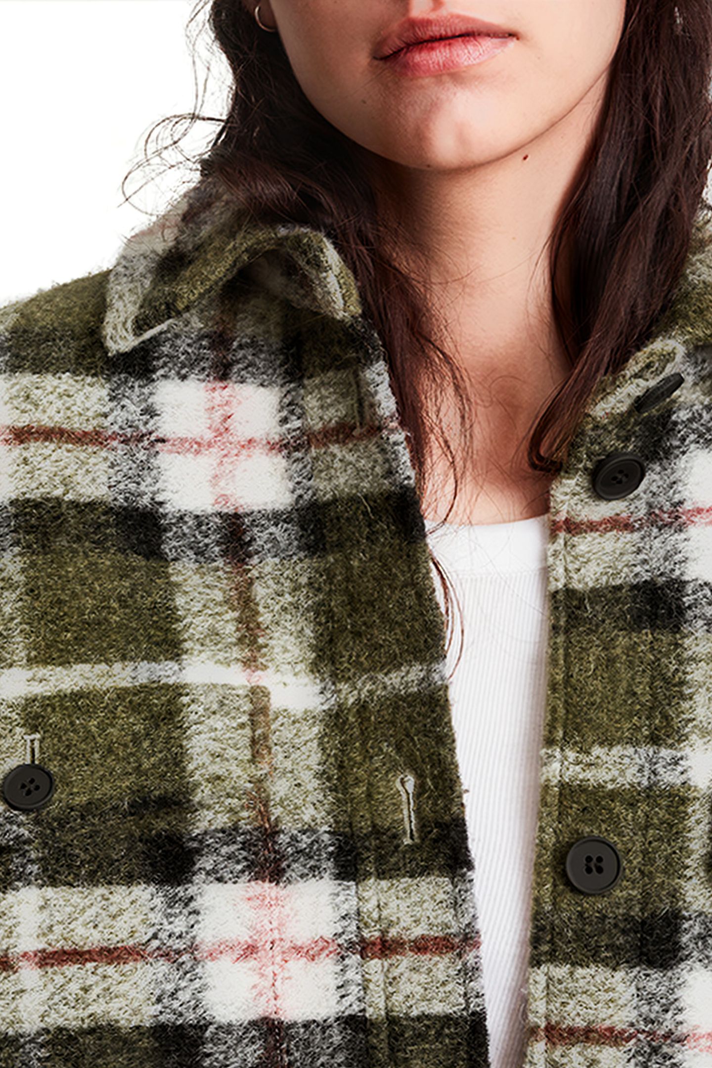 TIA CHECK COAT GREEN CHECK 6