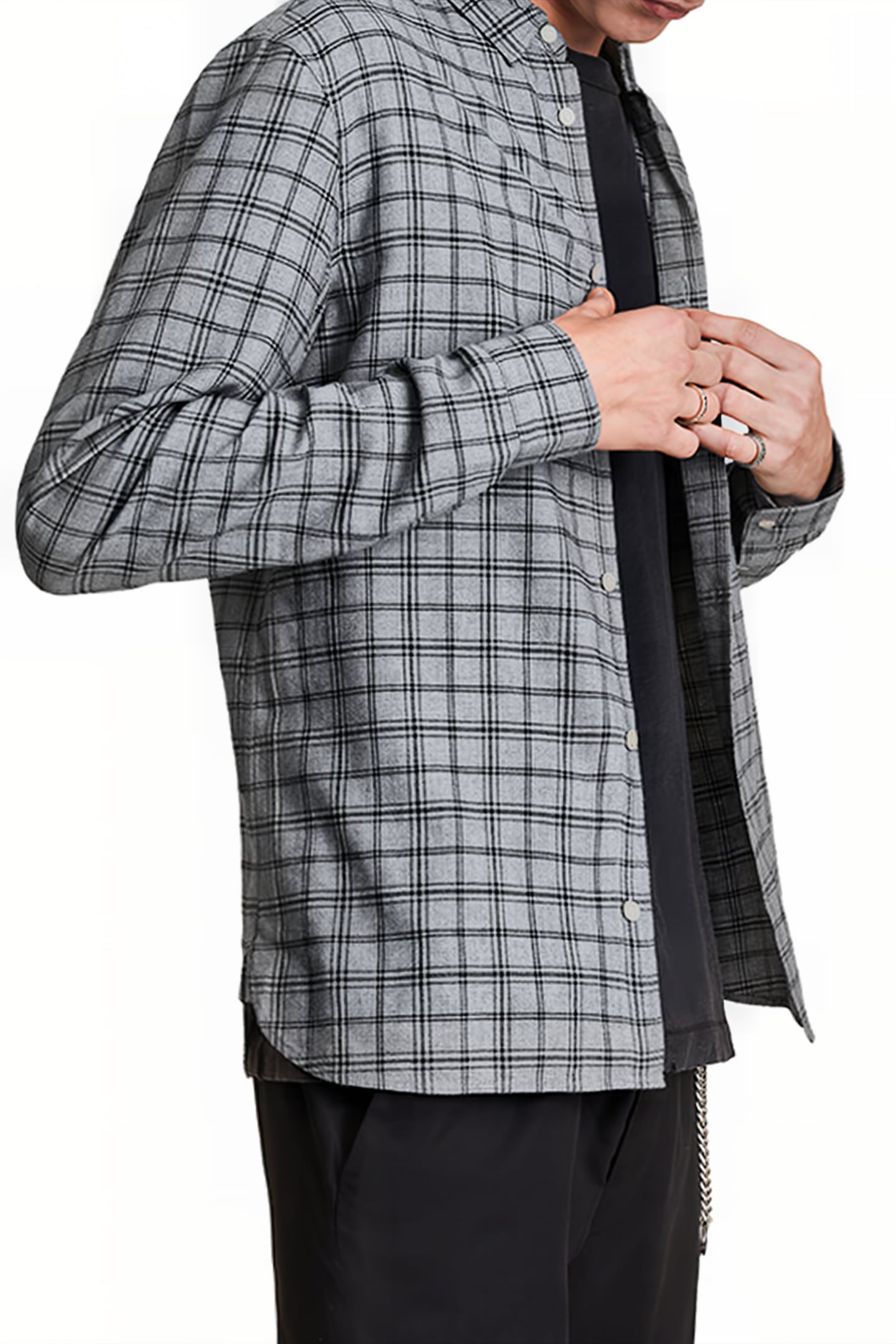 TOLLAND LS SHIRT GREY MARL 4