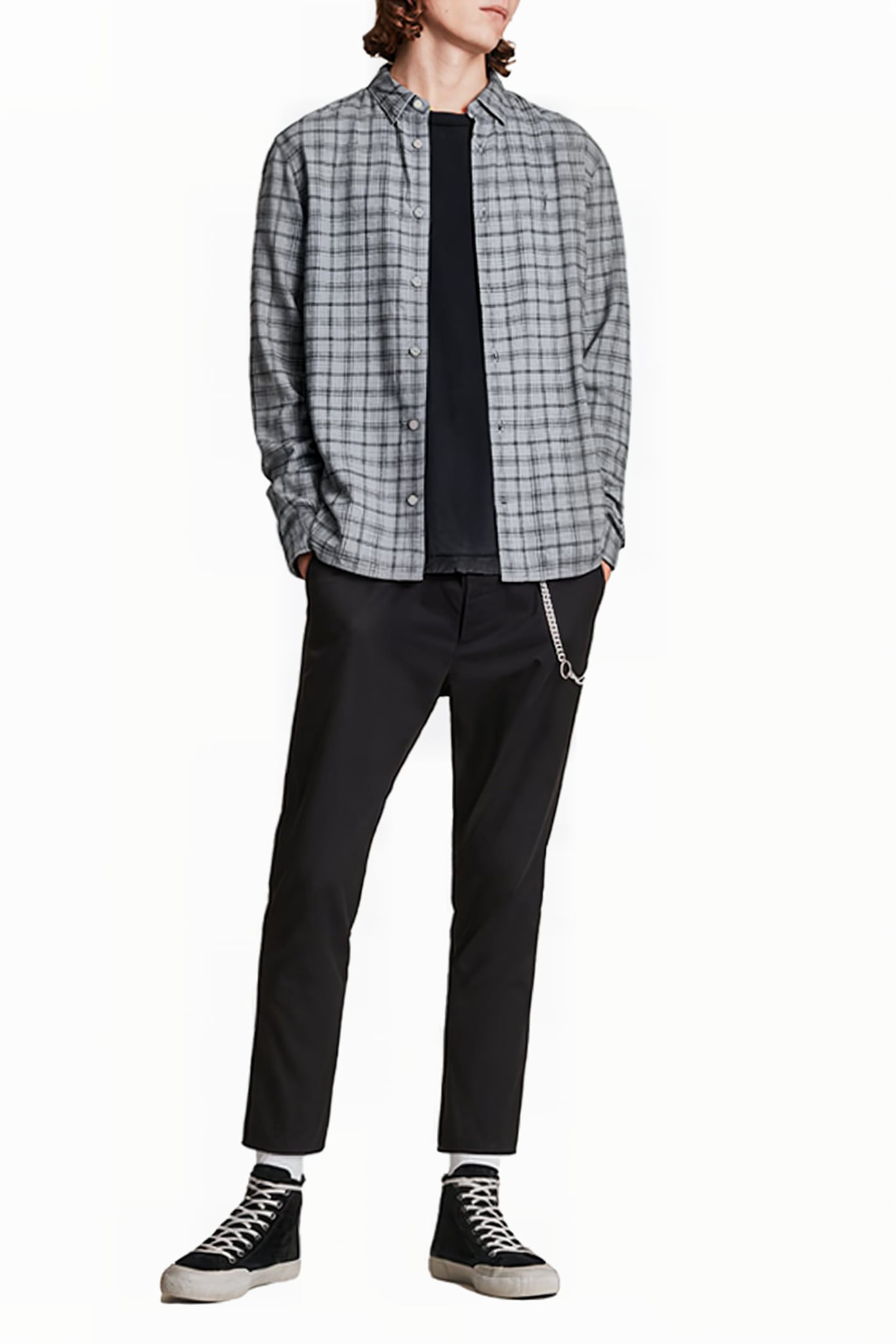 TOLLAND LS SHIRT GREY MARL 2