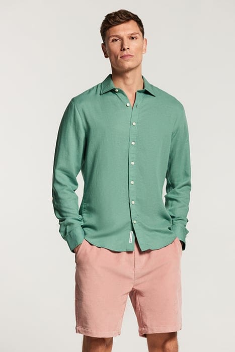 LUCAS LINEN SHIRT DEEP GRASS GREEN 2