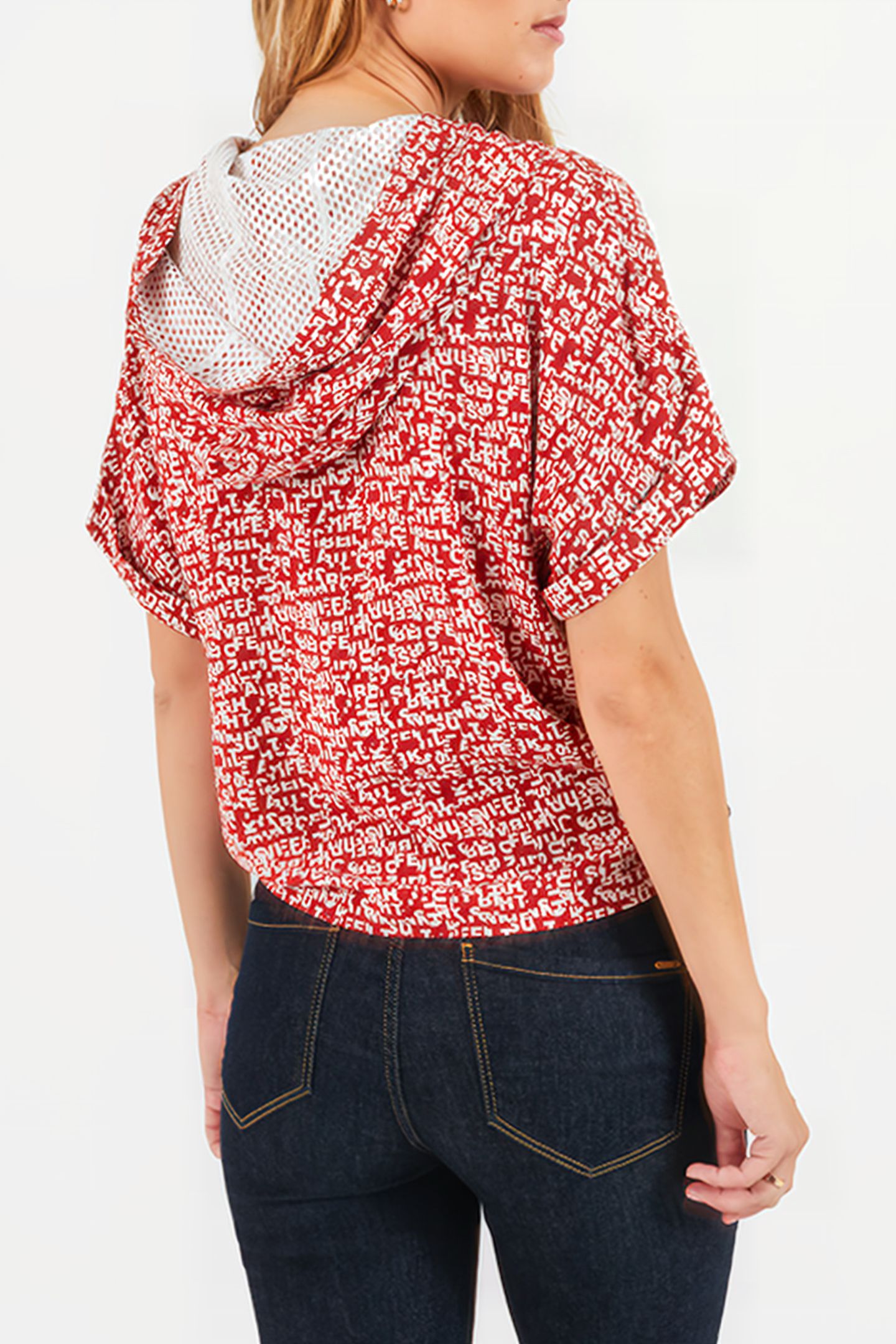 CANDY RED MINI-LETTER PRINT TOP 3