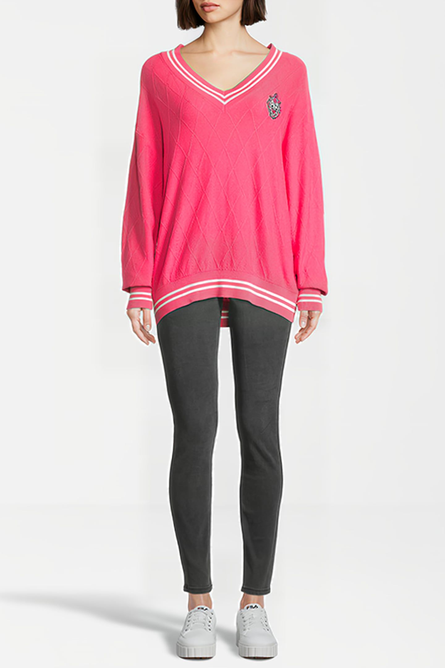 TELLING KNITTED V-NECK SWEATER CARMINE 4