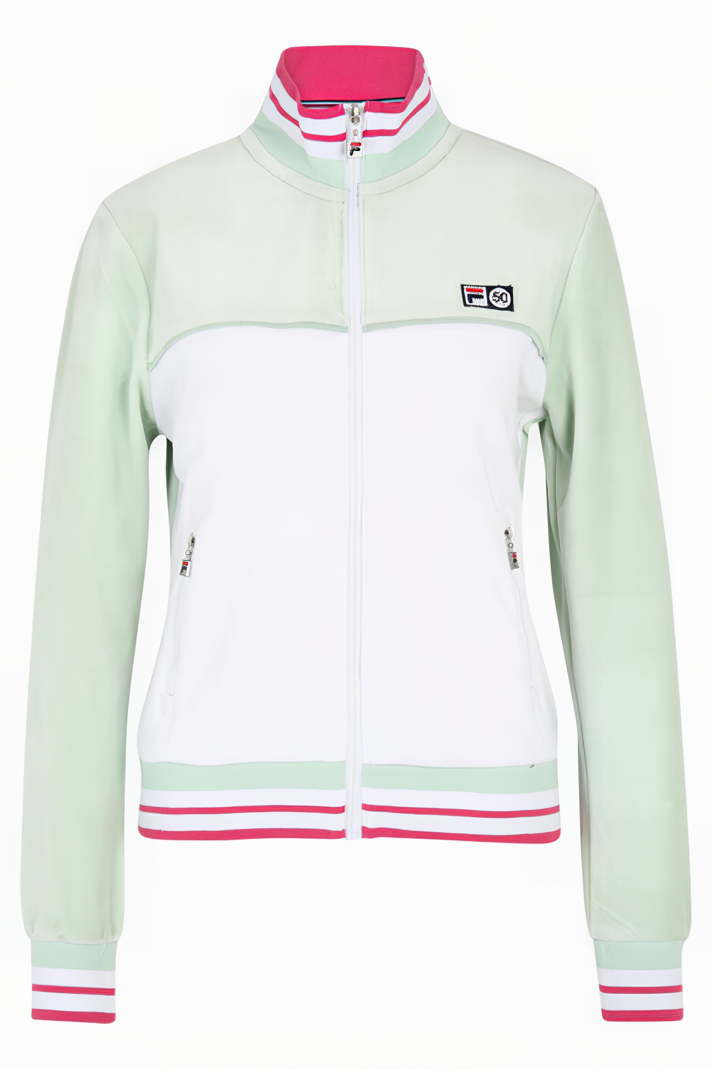 ZABIZ TRACK JACKET SILT GREEN-BRIGHT WHITE 1