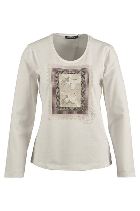 CREW NECK TEE LS + DECO WHITE 1