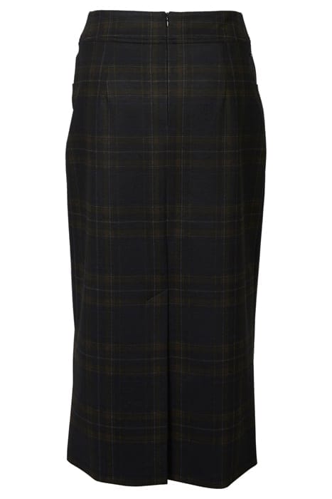 PENCIL SKIRT STUDDED PKT BROWN 4