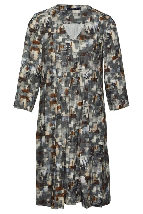 VNECK DRESS - FROWNCED DETAILS GREY 1