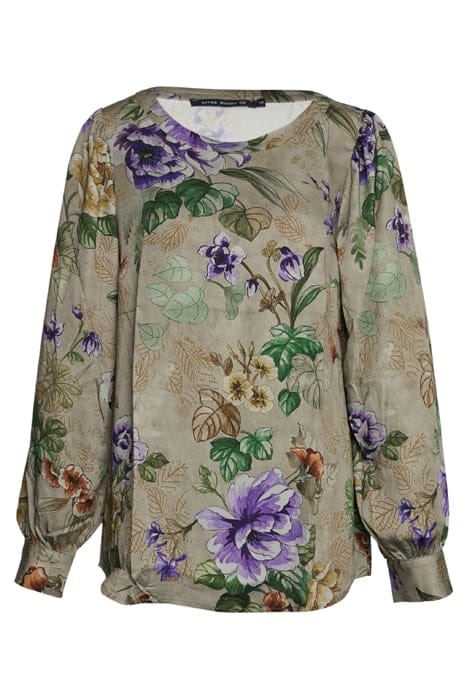 ROUND NECK BALLOON SLV SHIRT MULTI 1