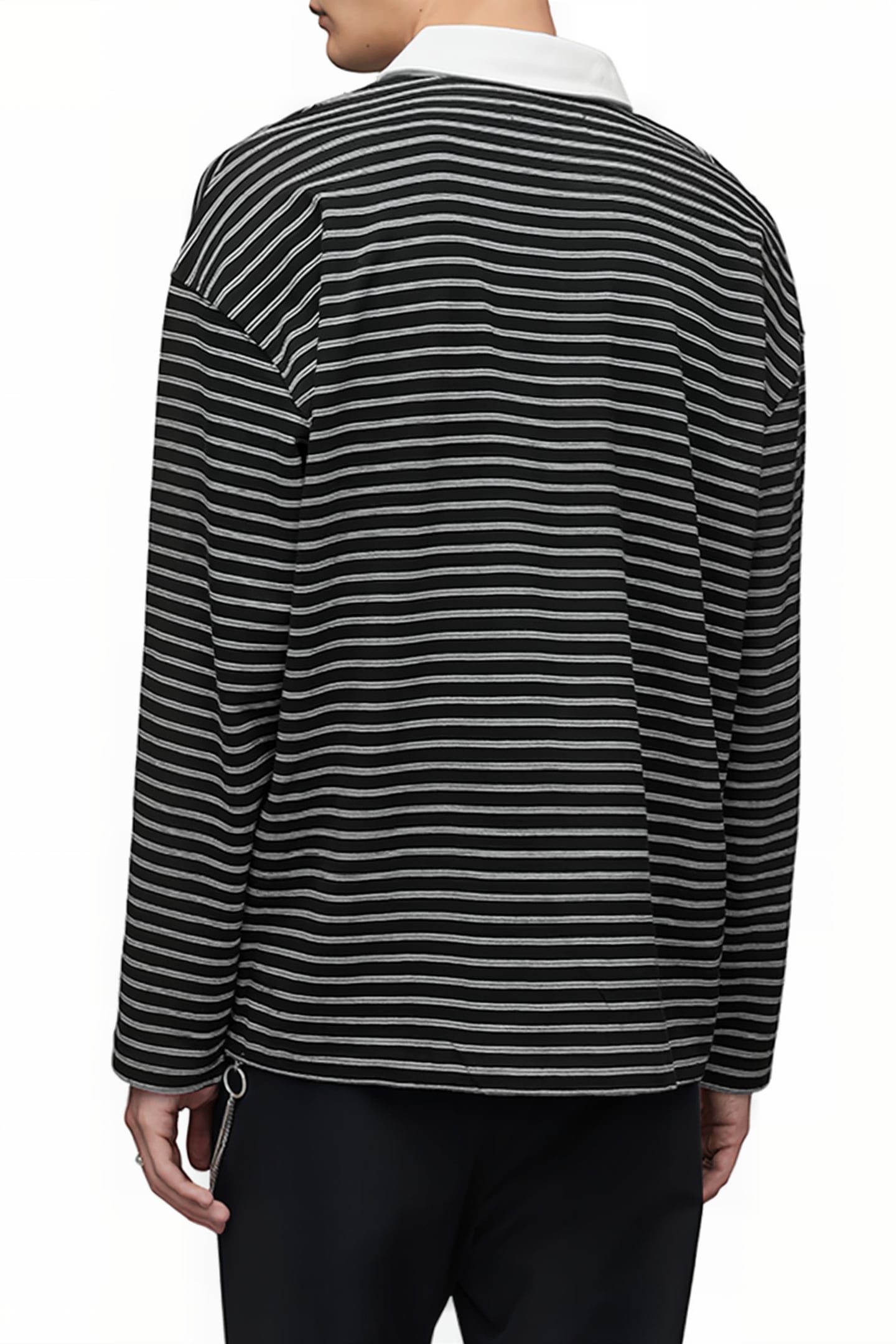 AVE LS POLO JET BLK/CHALK WHT 2