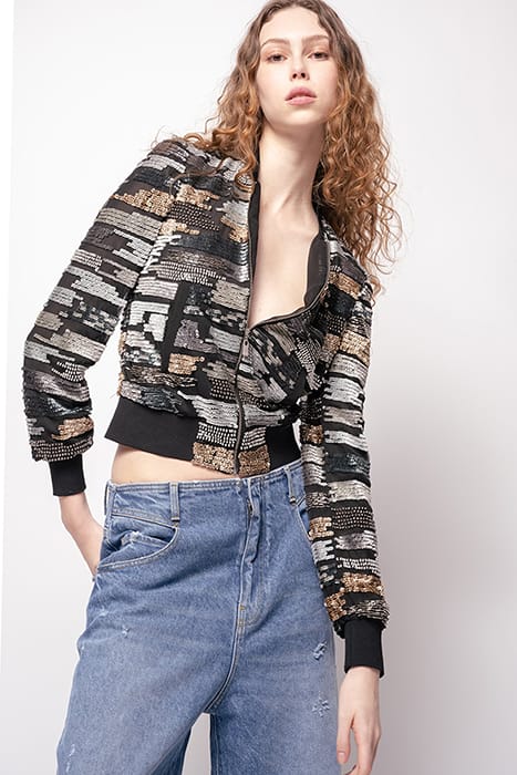 QUERCETO BOMBER TULLE RICAMO P WHITE/GREY/PALE BLUE 3