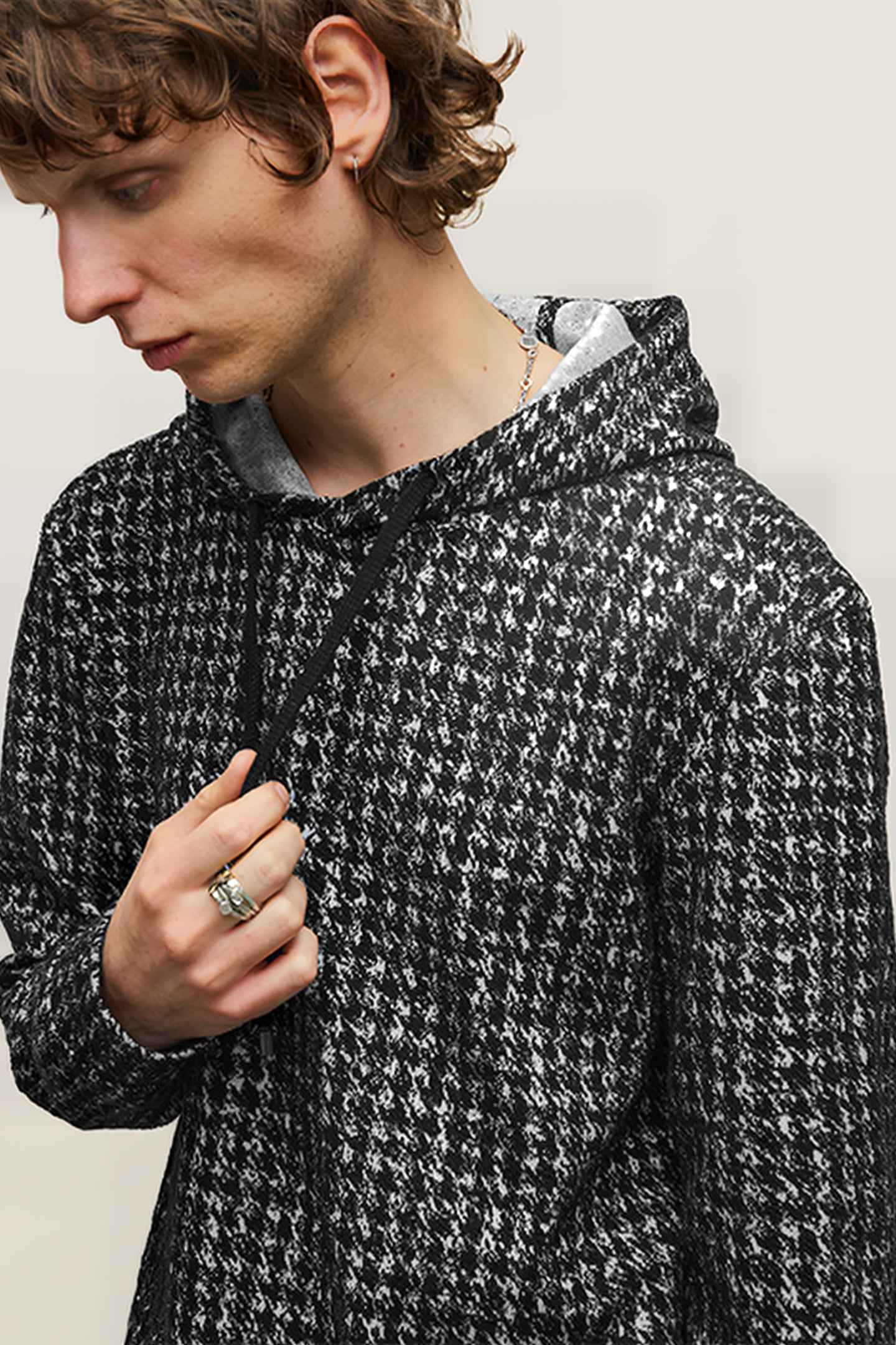 DELANCEY REGULAR FIT LS POP-UP HOODIE BLACK 6