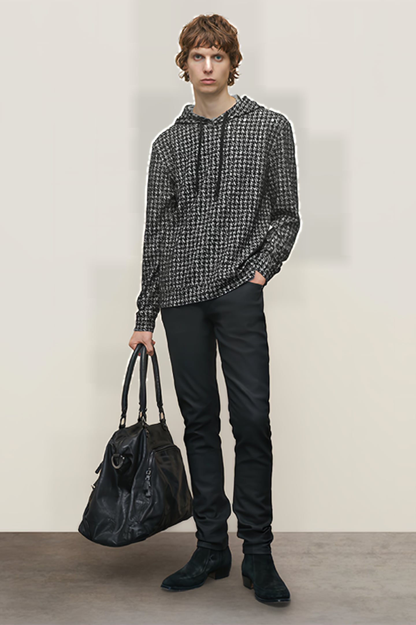 DELANCEY REGULAR FIT LS POP-UP HOODIE BLACK 5
