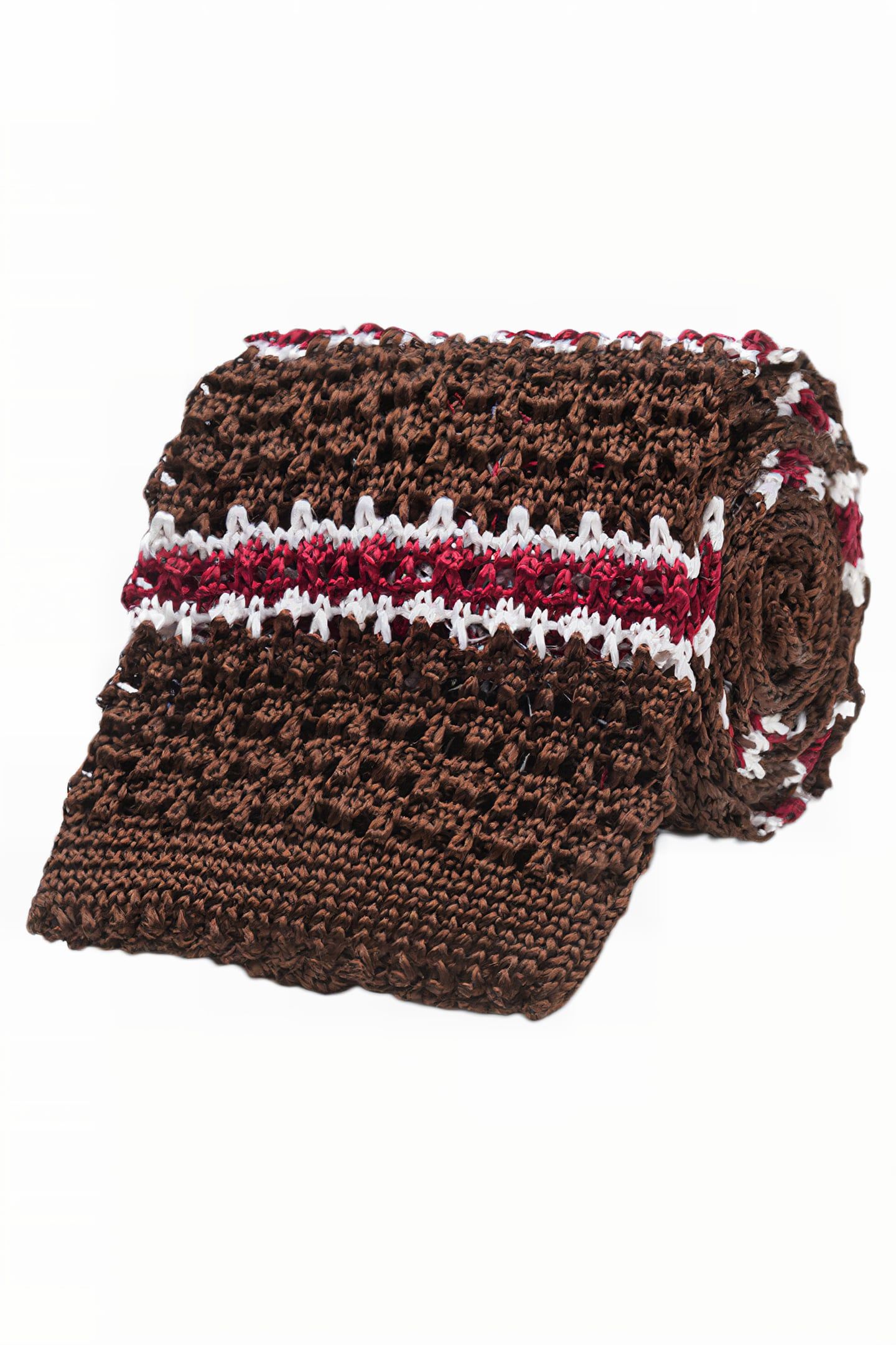 BROWN KNITTED TIE 1