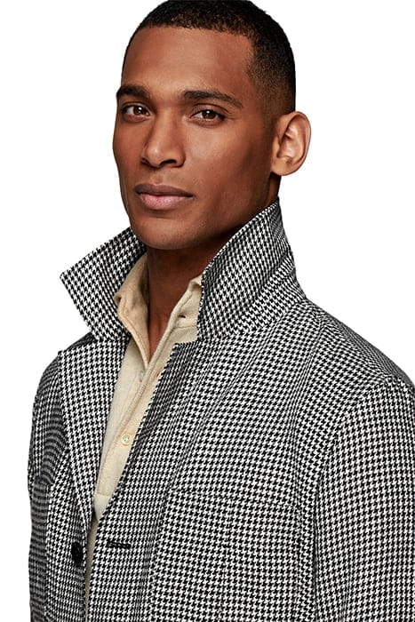 BLACK HOUNDSTOOTH BELTED SAFARI JACKET 5