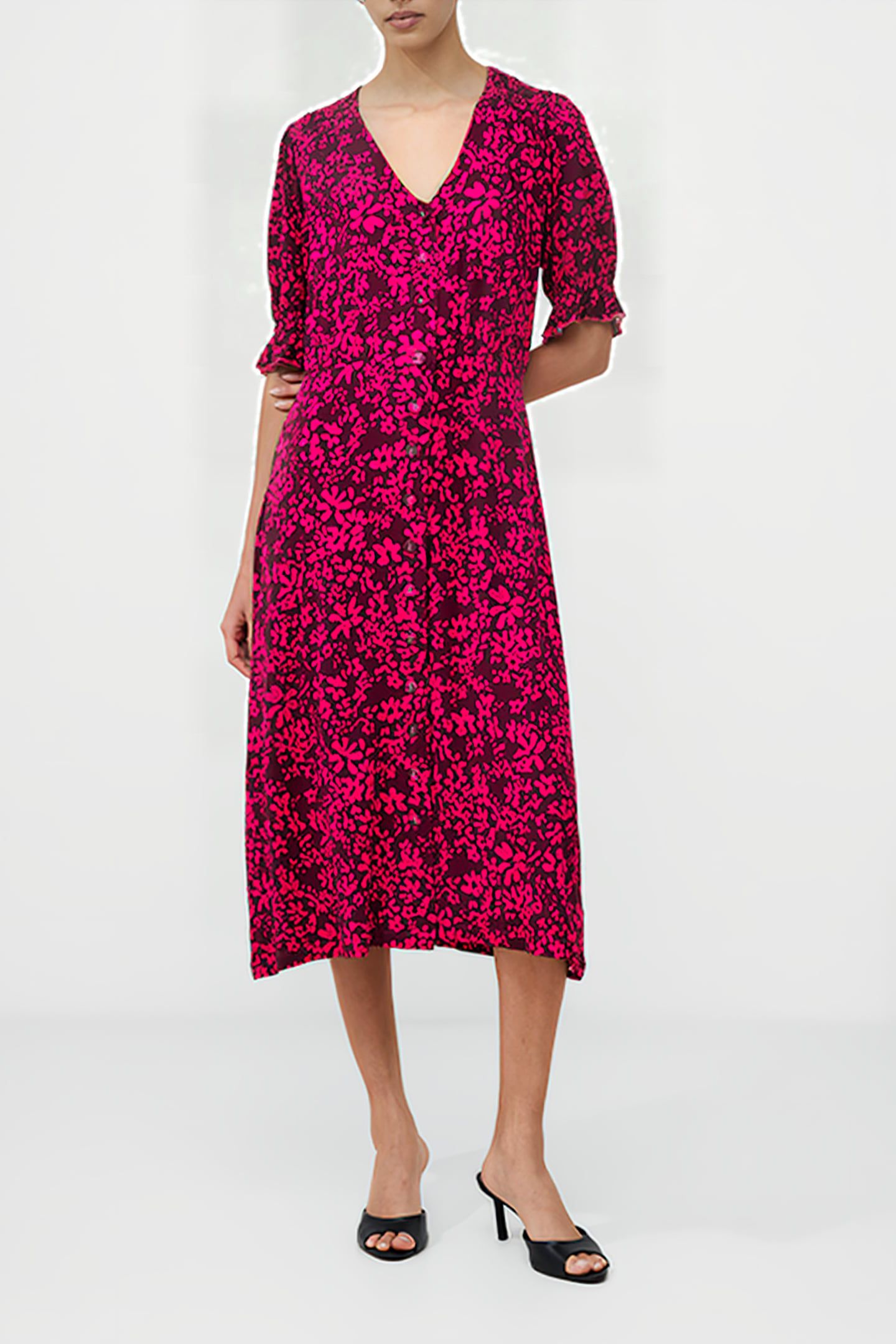 VEE BUTTON-THRU M PLUM/HOT PINK 1