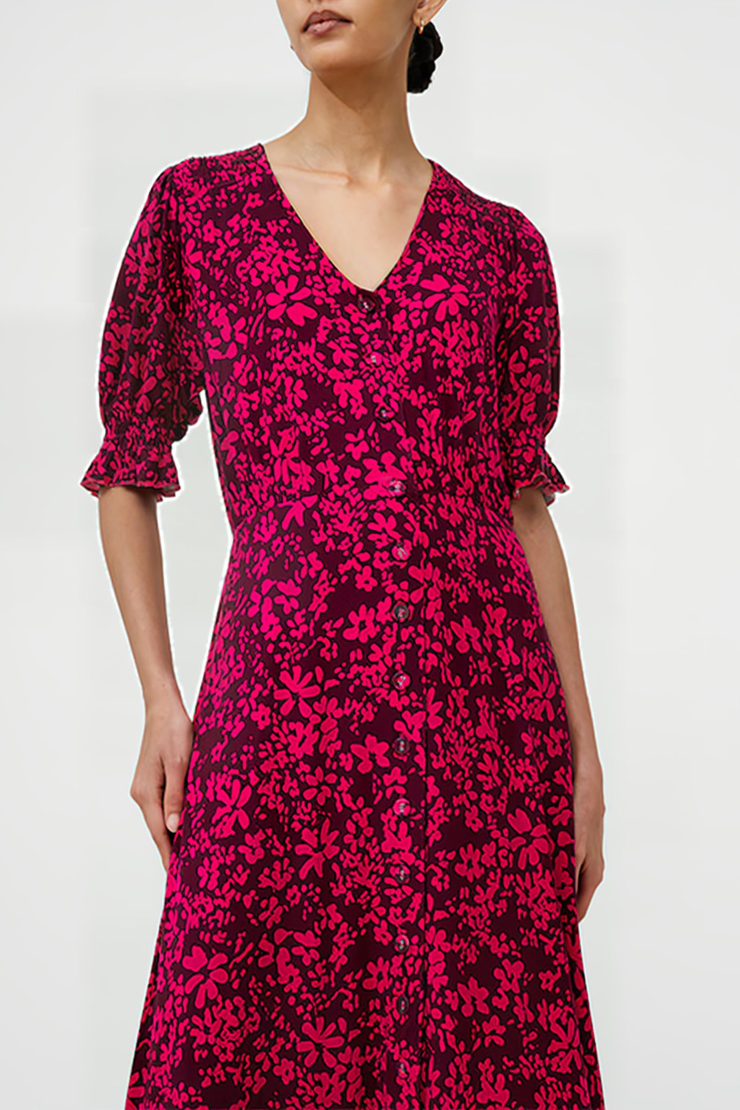 VEE BUTTON-THRU M PLUM/HOT PINK 4