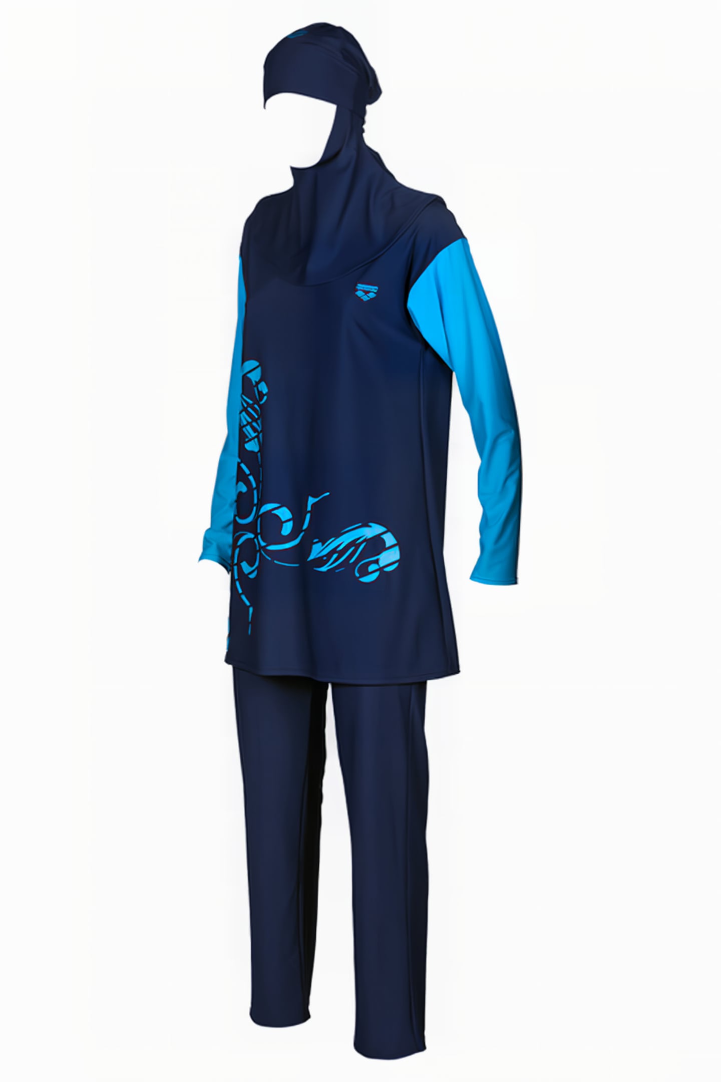 W ABIR COVER UP NAVY TURQUOISE 5