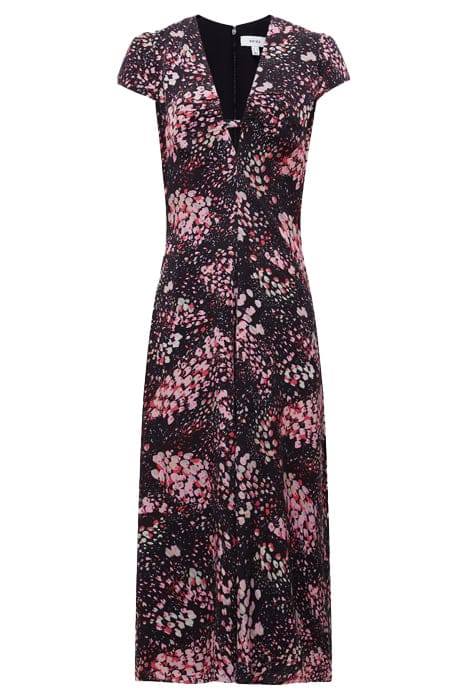 AMIRA MIDI DRESS — BLACK/PINK 6