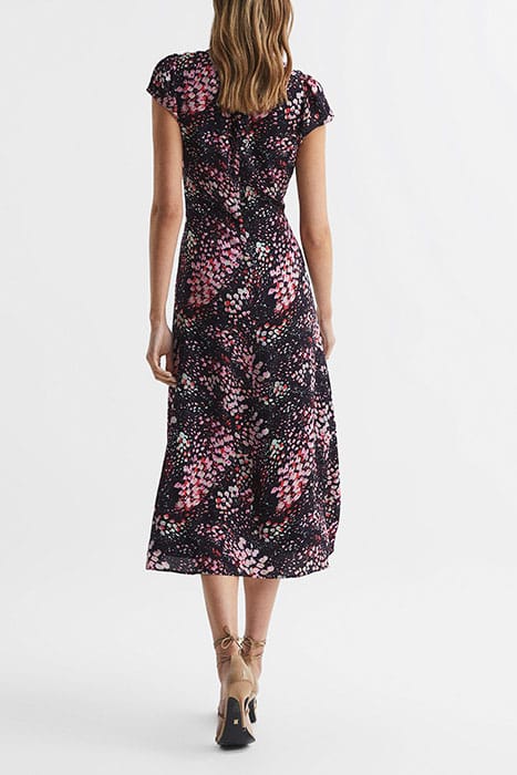 AMIRA MIDI DRESS — BLACK/PINK 2