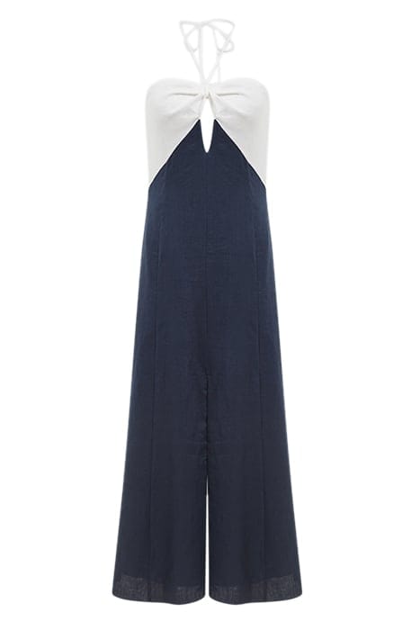 SIAN MIDI DRESS — NAVY/WHITE 7