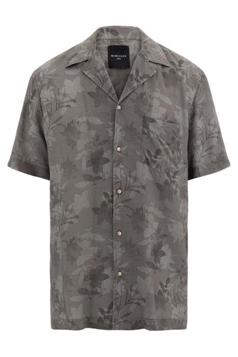MARCIANO BY GUESS BILLY BOWLING SHIRT MOSSY GREEN FLOWER CAS 5