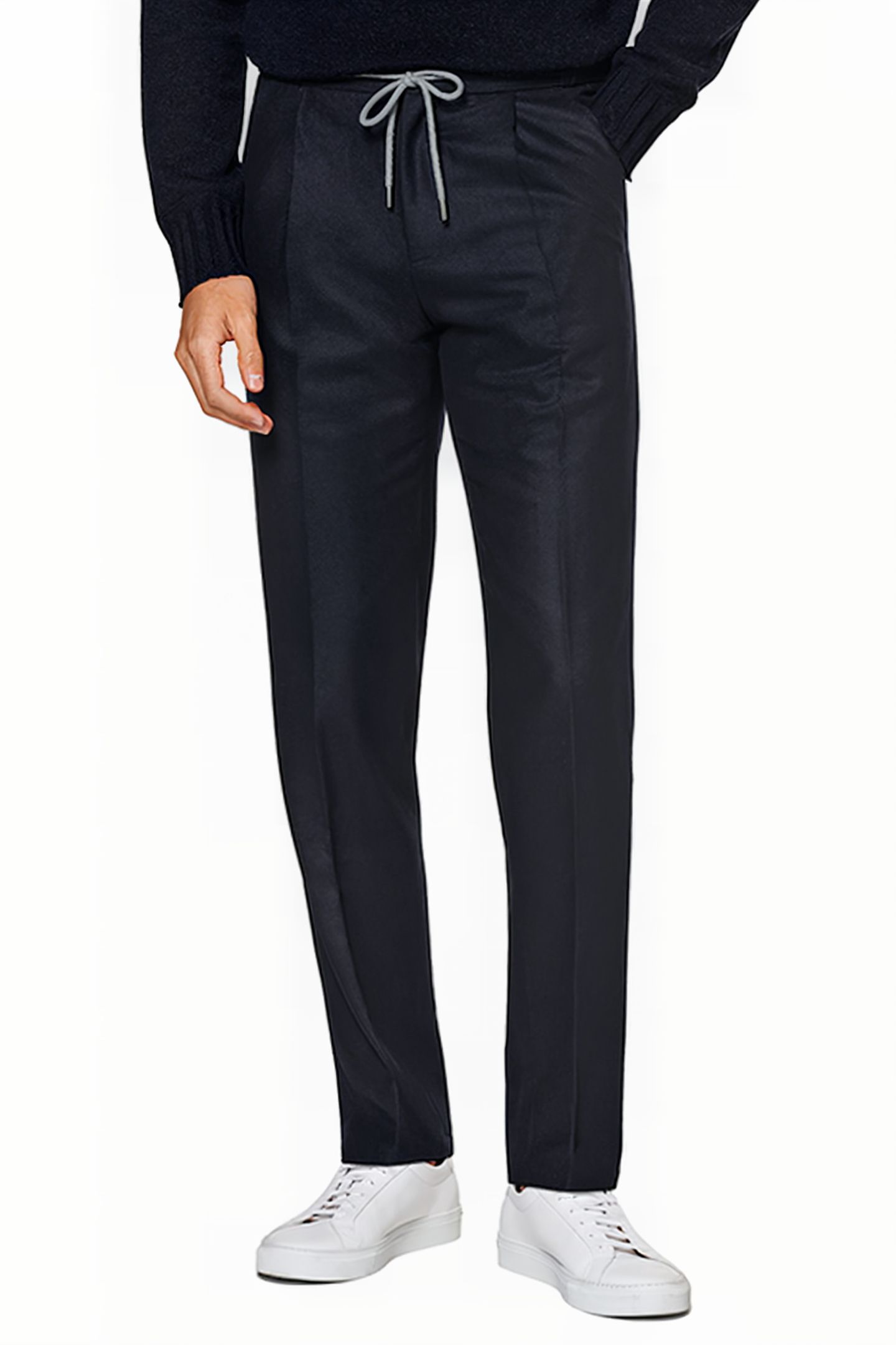 NAVY DRAWSTRING AMES TROUSERS 1