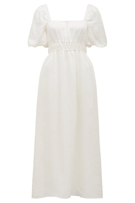NADIA SQUARE NECK LINEN MIDI PORCELAIN 5