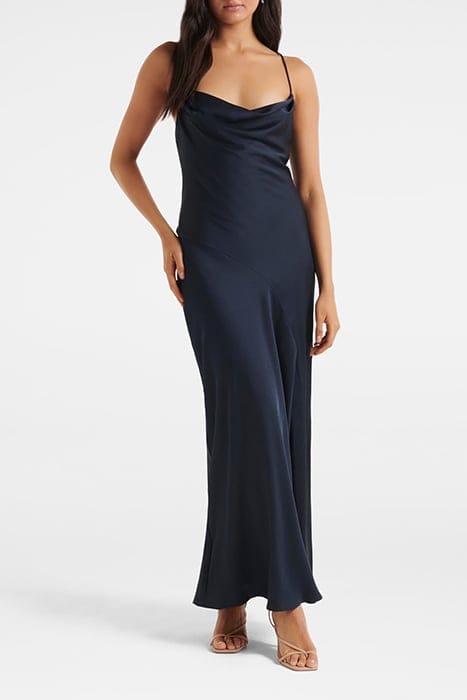 BLAIR BACK DETAIL MIDI DRESS NAVY 1